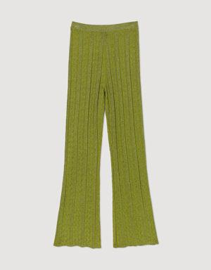 Metallic knit pants