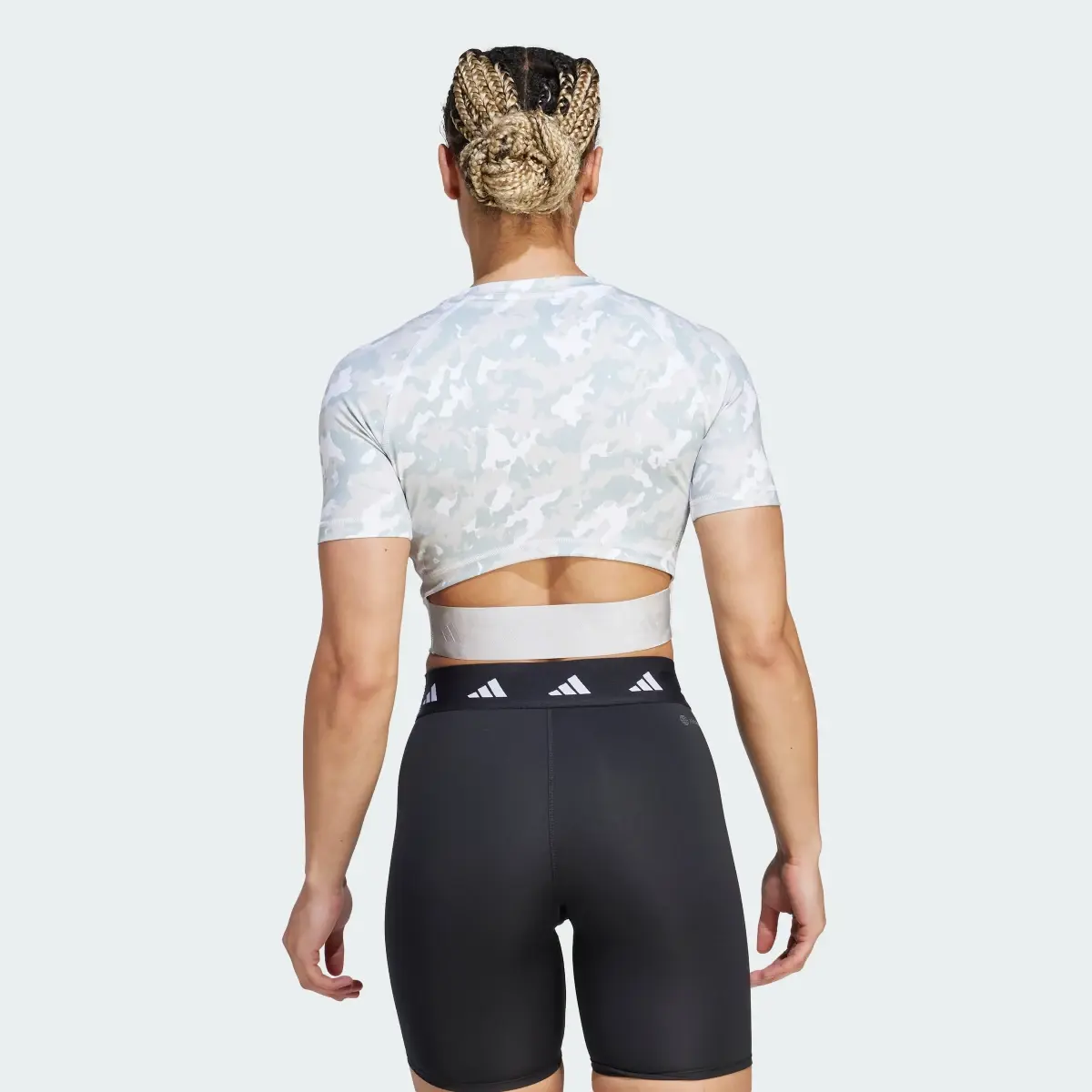 Adidas Techfit Camo Print Crop Training Tee. 3