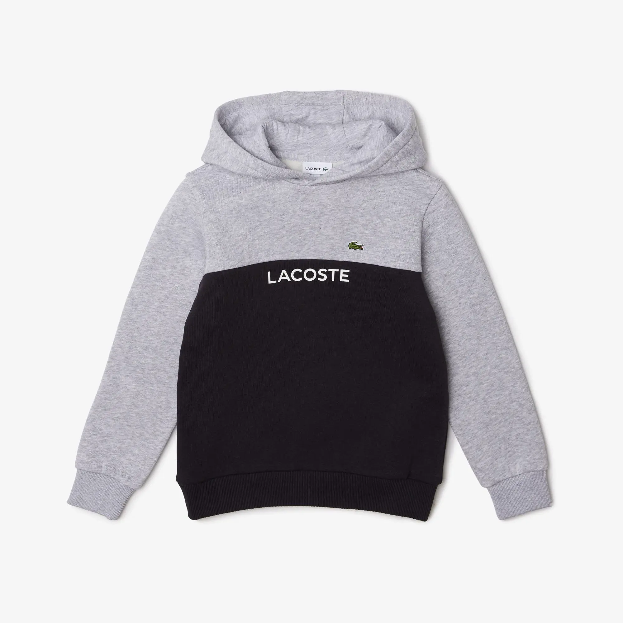 Lacoste Kids’ Cotton Flannel Colourblock Hoodie. 1