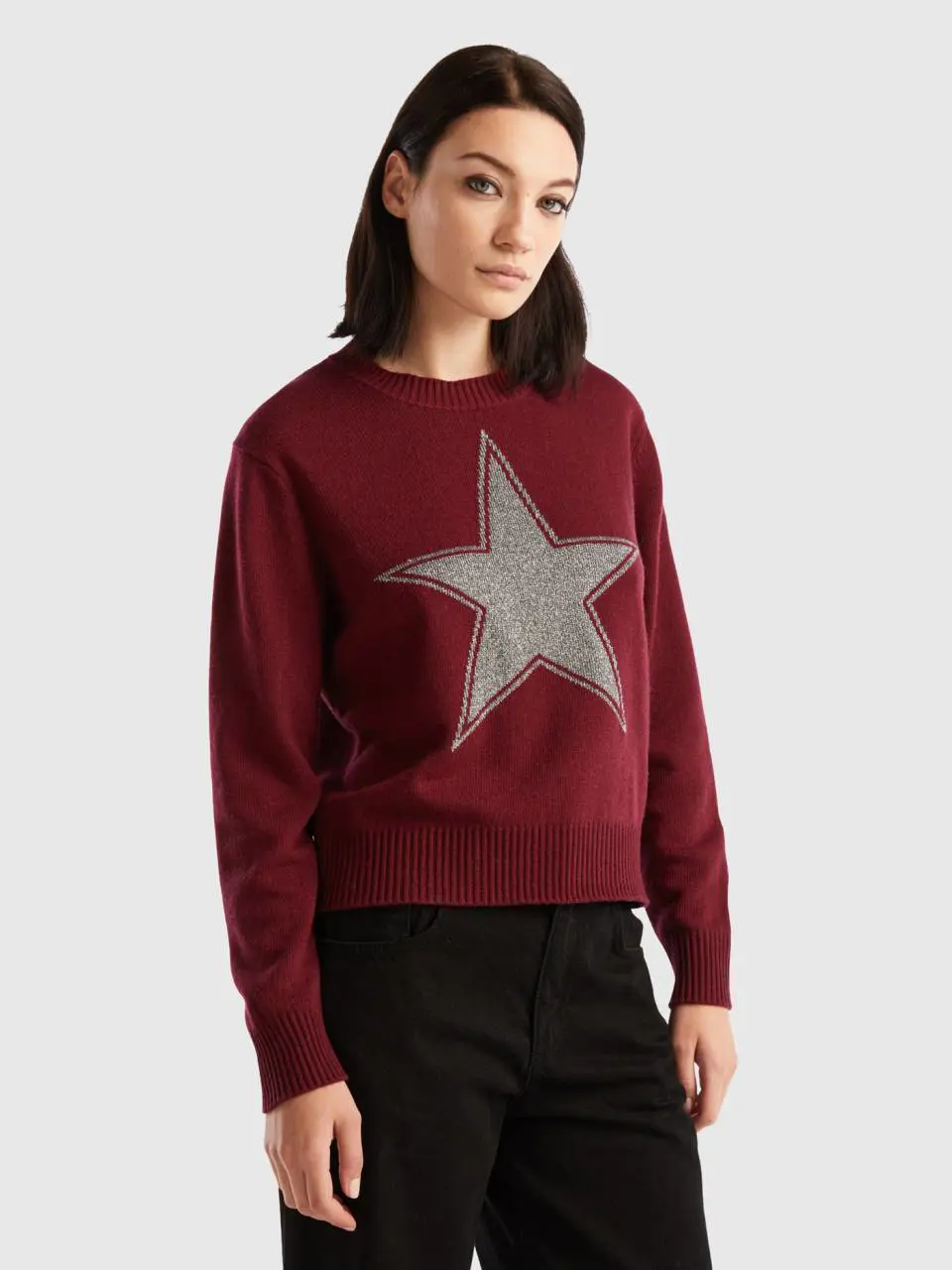 Benetton sweater with lurex star. 1