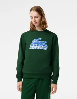 Lacoste Men’s Crew Neck Unbrushed Fleece Sweatshirt