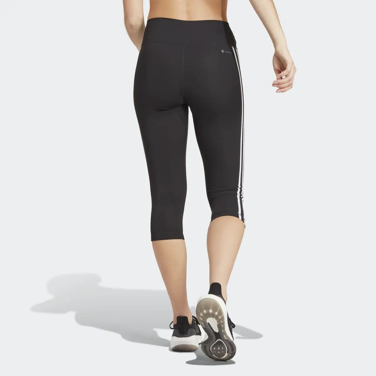 Adidas Train Essentials 3-Stripes High-Waisted 3/4 Leggings. 2