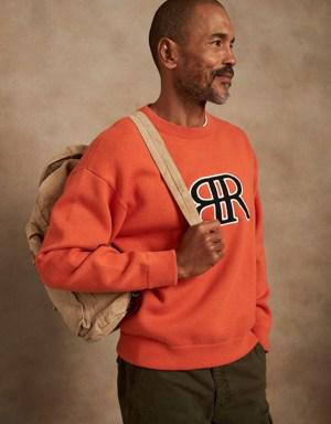 Organic Cotton Varsity Logo Sweater orange