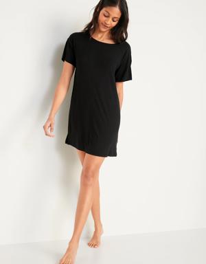 Sunday Sleep Short-Sleeve Nightgown for Women black