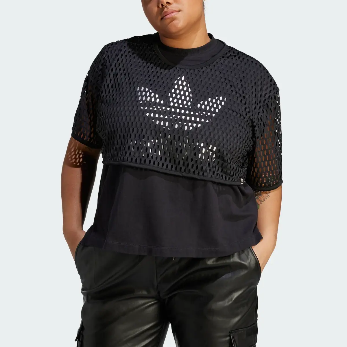 Adidas Trefoil Big Logo Tee (Plus Size). 1