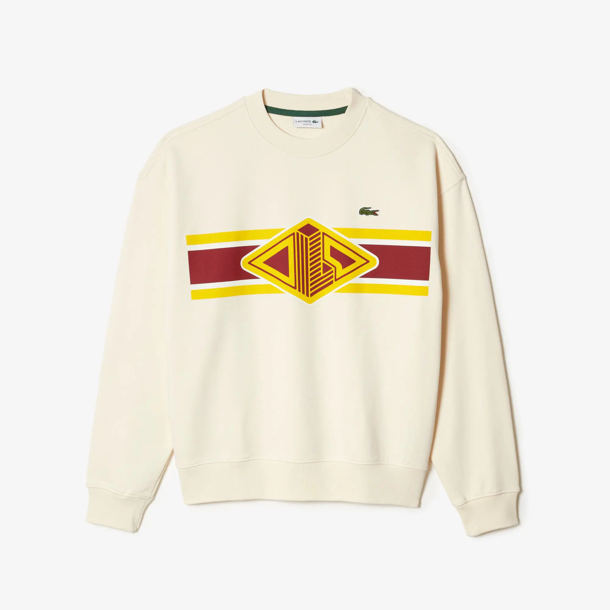 Lacoste Men’s Lacoste Round Neck Loose Fit Printed Sweatshirt. 2