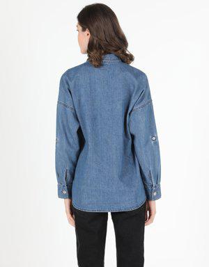 Ovrsize Regular Fit Uzun Kol Jean Gömlek