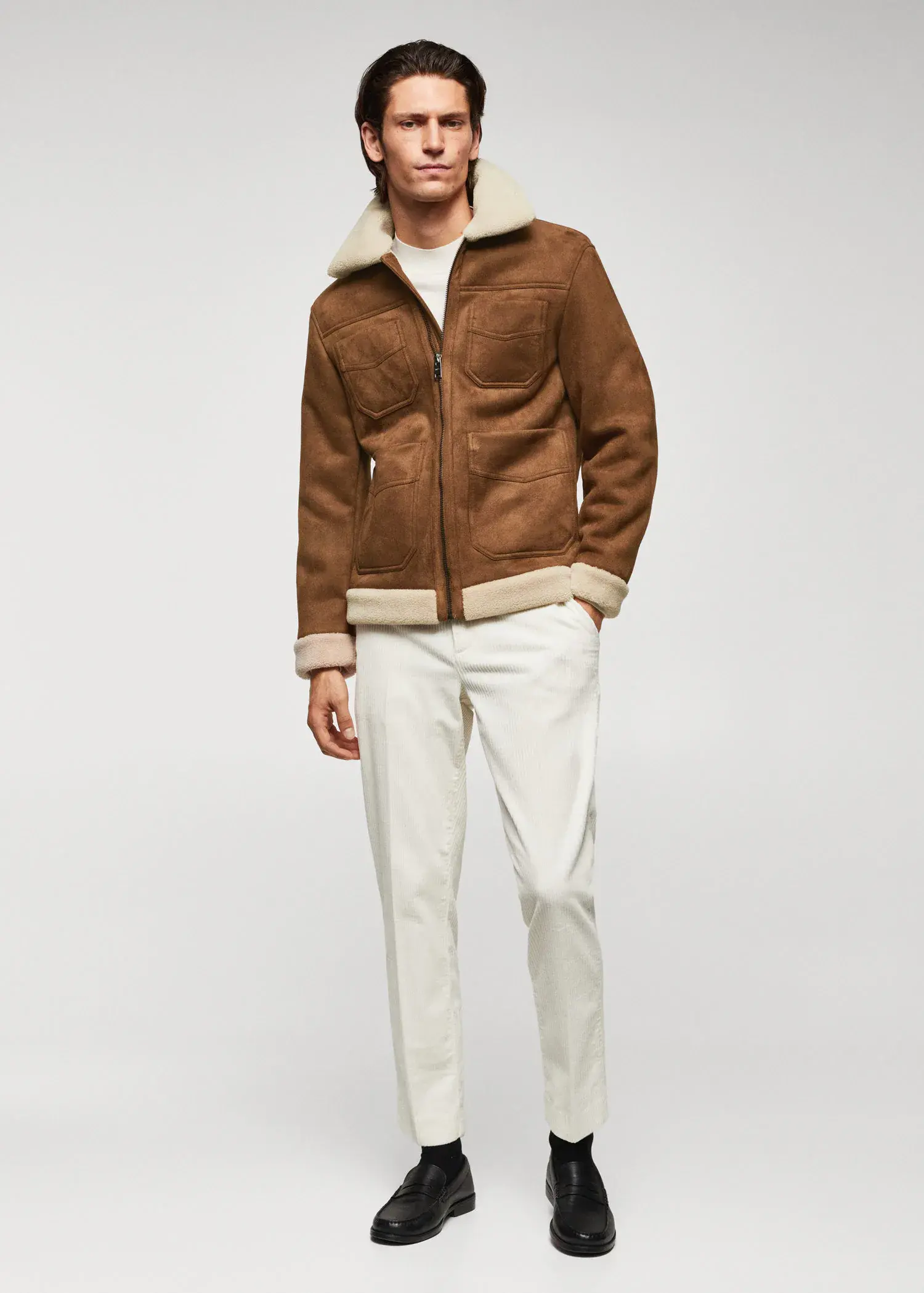 Mango Faux shearling-lined jacket. 2