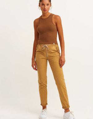 Sarı Beli Lastikli Carrot-Fit Pantolon ( TENCEL™ )