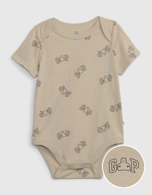 Baby 100% Organic Cotton Mix and Match Graphic Bodysuit beige