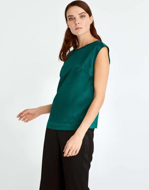 Silk Cap Sleeve Blouse