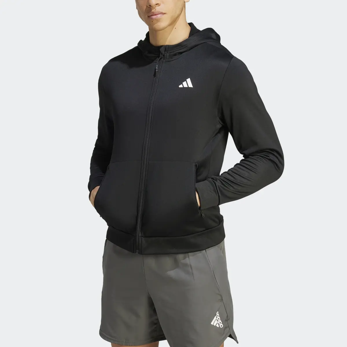 Adidas Train Essentials Seasonal Training Full-Zip Hoodie. 1