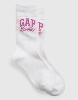 &#215 Barbie&#153 Adult Arch Logo Crew Socks white