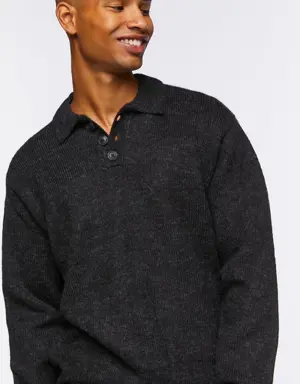 Forever 21 Collared Drop Sleeve Sweater Black