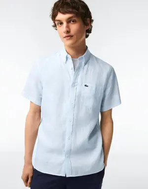 Lacoste Men’s Lacoste Short Sleeve Linen Shirt