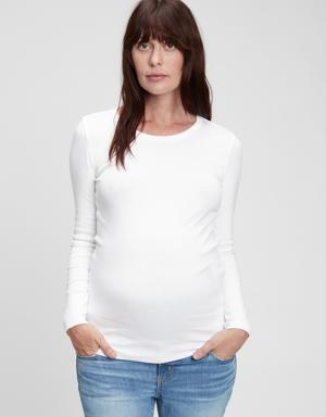 Maternity Modern Crewneck T-Shirt white