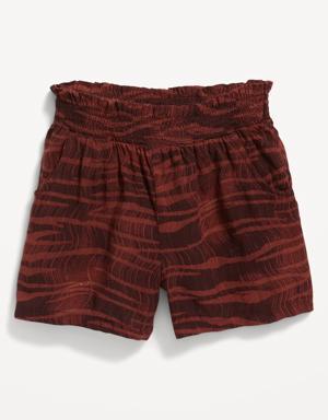 Old Navy Printed Poplin Pull-On Shorts for Toddler Girls multi