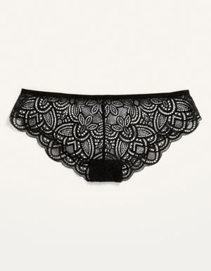 Lace Cheeky Thong Underwear black