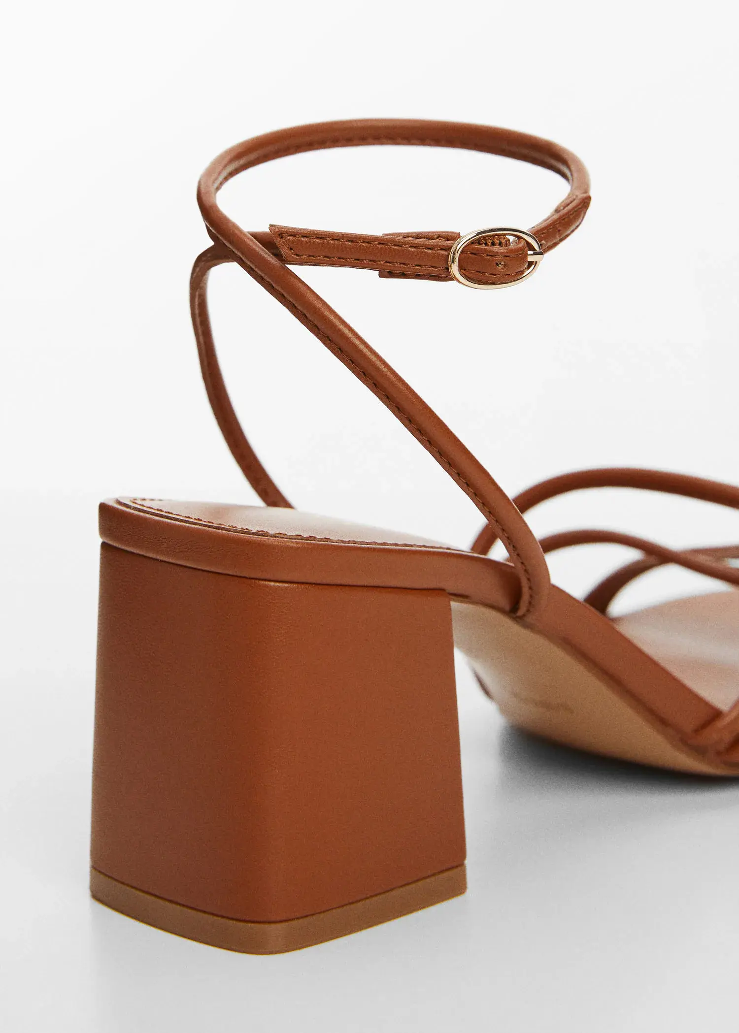 Mango Metallic strappy heeled sandal. 2