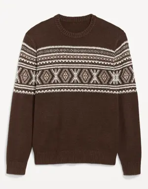 Cozy Matching Fair Isle Sweater for Men brown