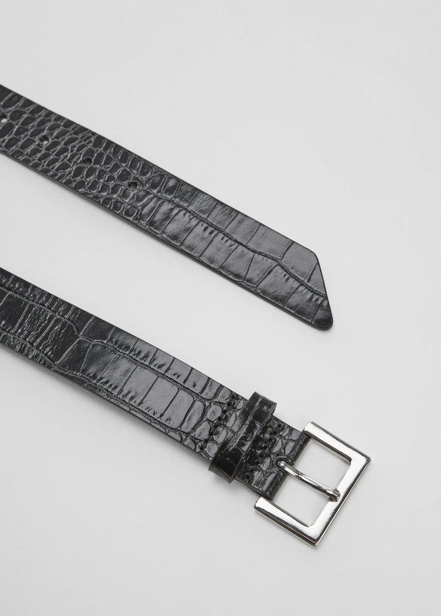 Mango Croc-effect leather belt. 3