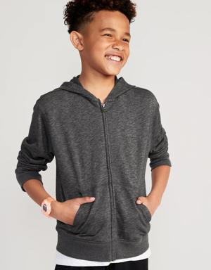 Zip-Front French-Terry Hoodie for Boys gray
