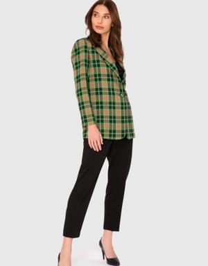Plaid Green Suit With Mono Fastening
