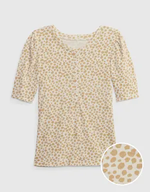 Gap Kids Rib Henley T-Shirt beige