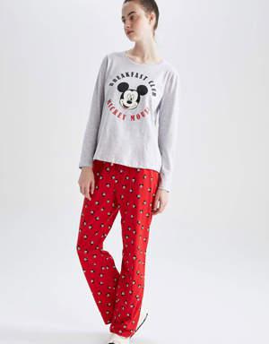 Disney Mickey & Minnie Fall In Love Regular Fit Pijama Takımı