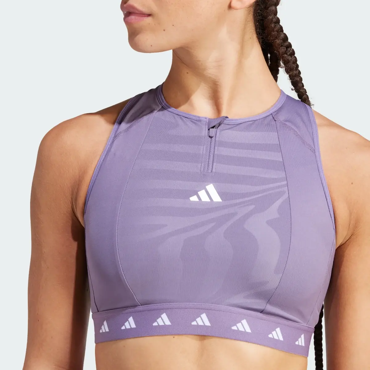 Adidas Brassière de training zippée col montant Techfit PowerImpact Maintien moyen. 3