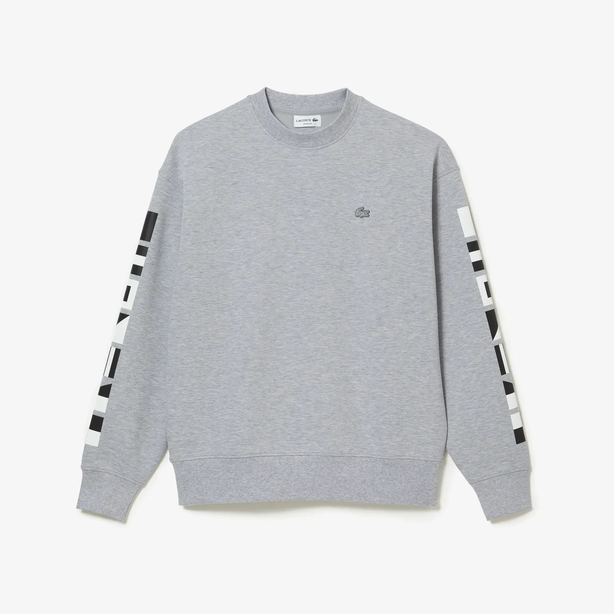 Lacoste Men's Lacoste Loose Fit Reflective Print Sweatshirt. 2 Lacoste Men's Lacoste Loose Fit Reflective Print Sweatshirt. 2
