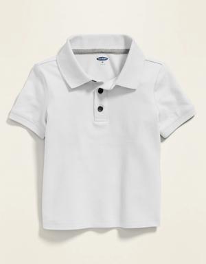 Unisex Pique Uniform Polo Shirt for Toddler white