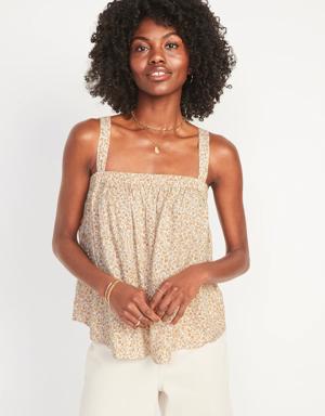 Tie-Back Cami Swing Blouse for Women brown