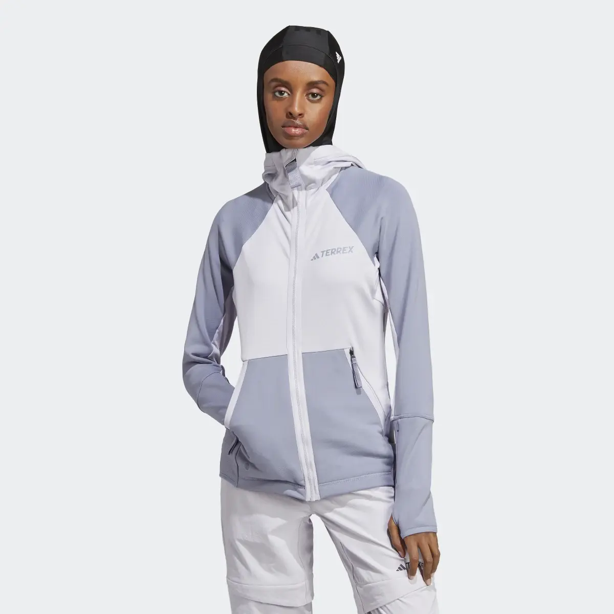 Adidas Terrex Tech Flooce Hooded Hiking Fleece Jacket. 2