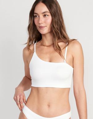 Pucker Convertible Bandeau Bikini Swim Top for Women white
