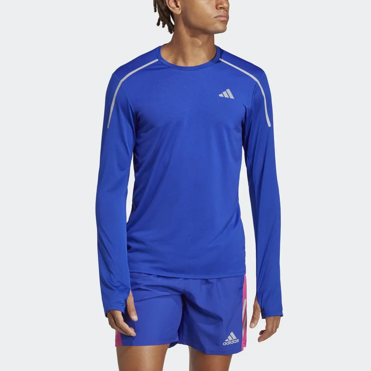 Adidas Fast Long Sleeve Engineered Running Tee. 1