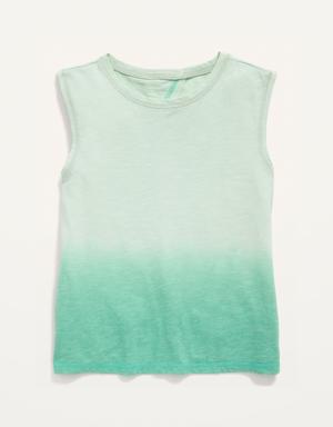 Sleeveless Slub-Knit Cutout Twisted-Back Tank Top for Girls green