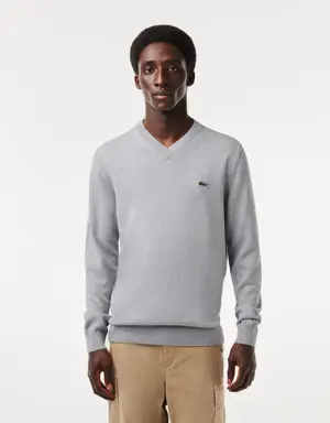 Lacoste Men's V-neck Organic Cotton Sweater