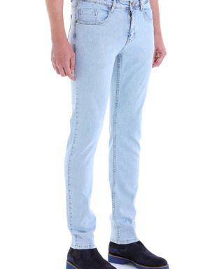 Mavi Slim Fit Düz Düşük Bel Kot Pantolon