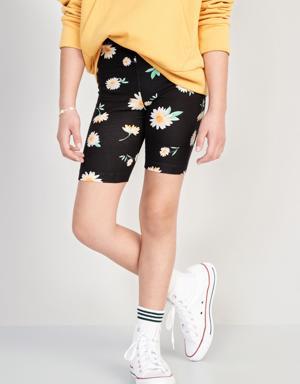 Jersey-Knit Long Biker Shorts for Girls yellow