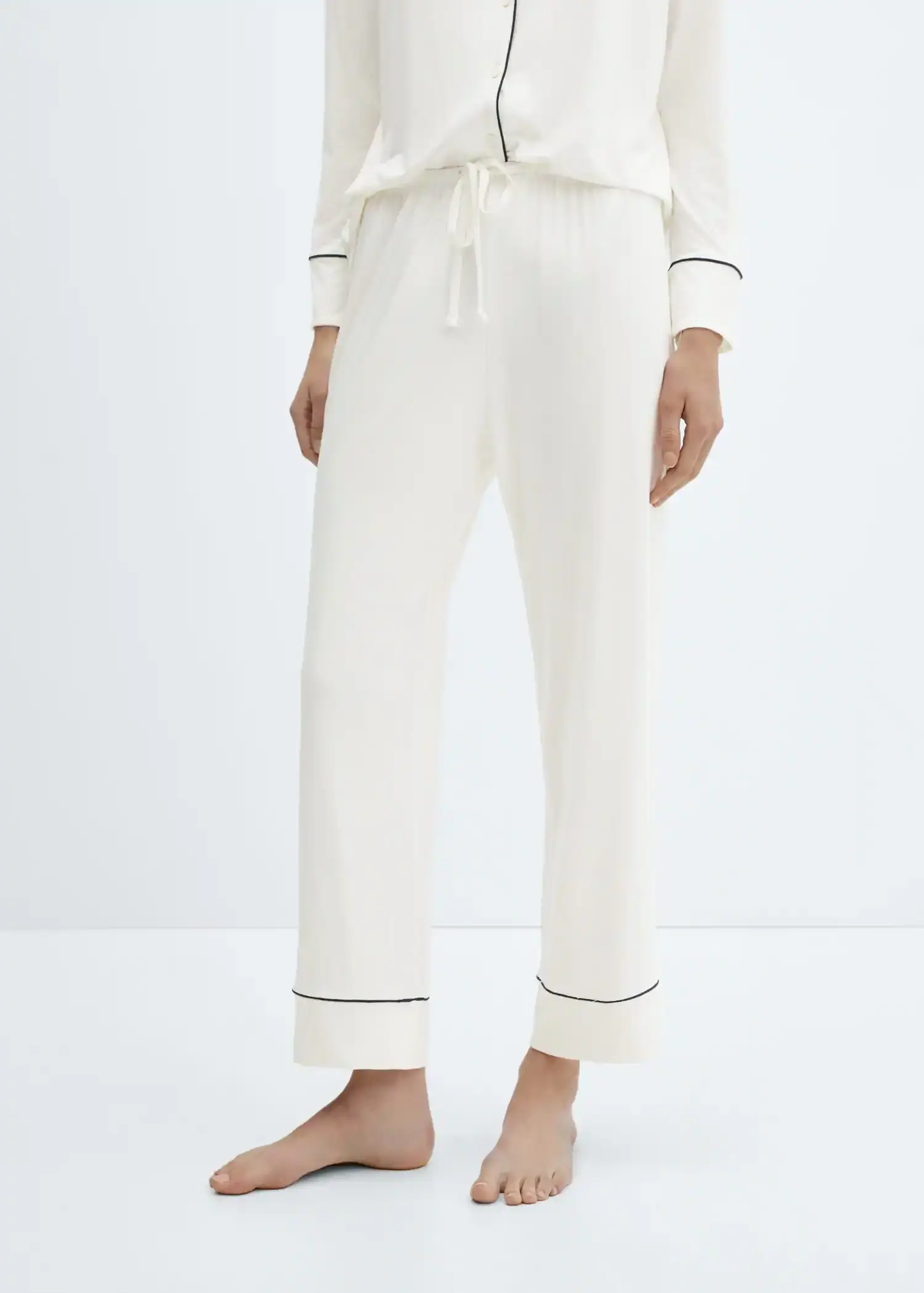 Mango Pyjama trousers with trim. 2