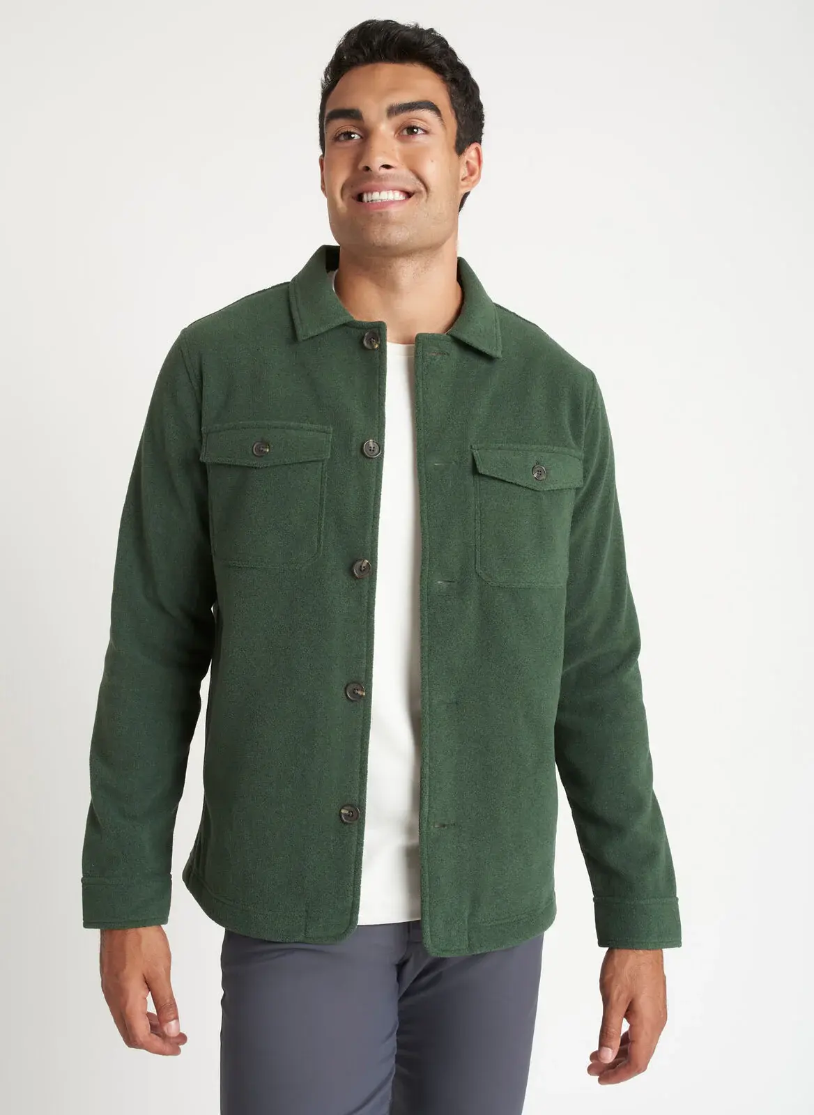 Kit And Ace Water Resistant Fleece Shirt Jacket. 1