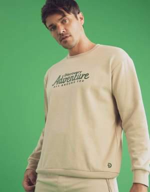 Discovery Oversize Fit Bisiklet Yaka İçi Yumuşak Tüylü Geri Dönüşümlü Sweatshirt