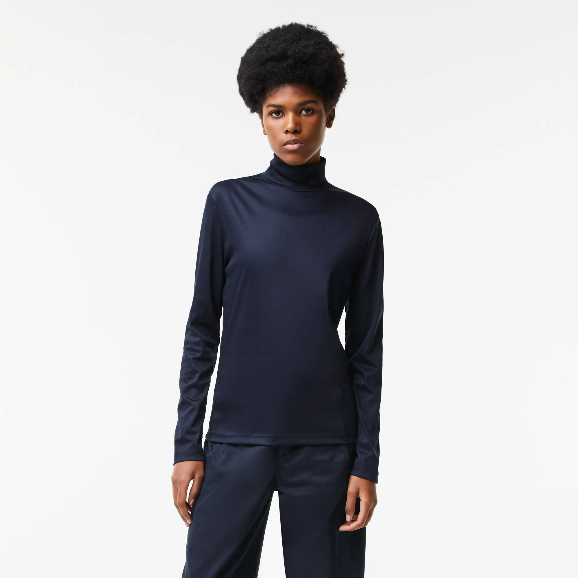 Lacoste Women's Cotton Turtleneck. 1