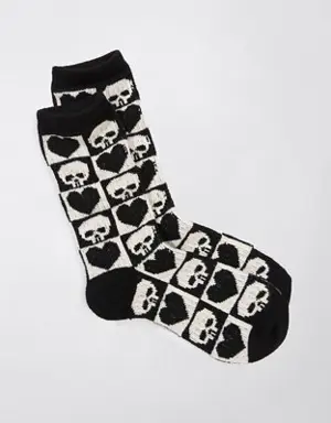 Halloween Checkerboard Crew Socks