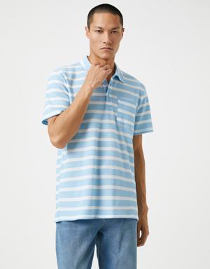Basic Tişört Polo Yaka Düğmeli Cep Detaylı