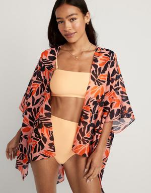 Matching Printed Swim Cover Up for Women orange