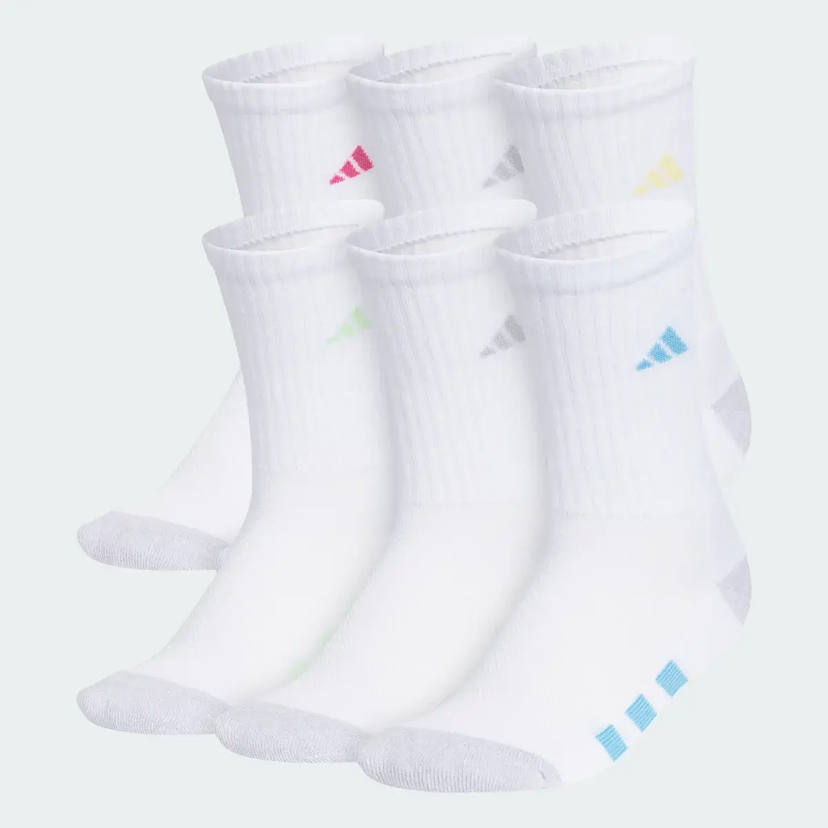 Adidas Athletic Cushioned 6-Pack Crew Socks Kids. 1