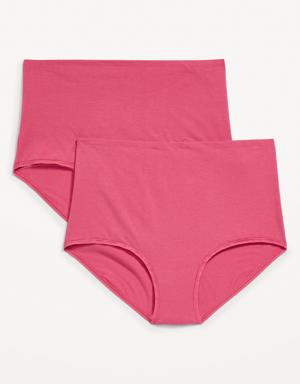 Maternity 2-Pack Rollover-Waist Jersey Hipster Underwear pink