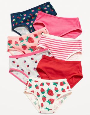 7-Pack Patterned Underwear for Toddler Girls red